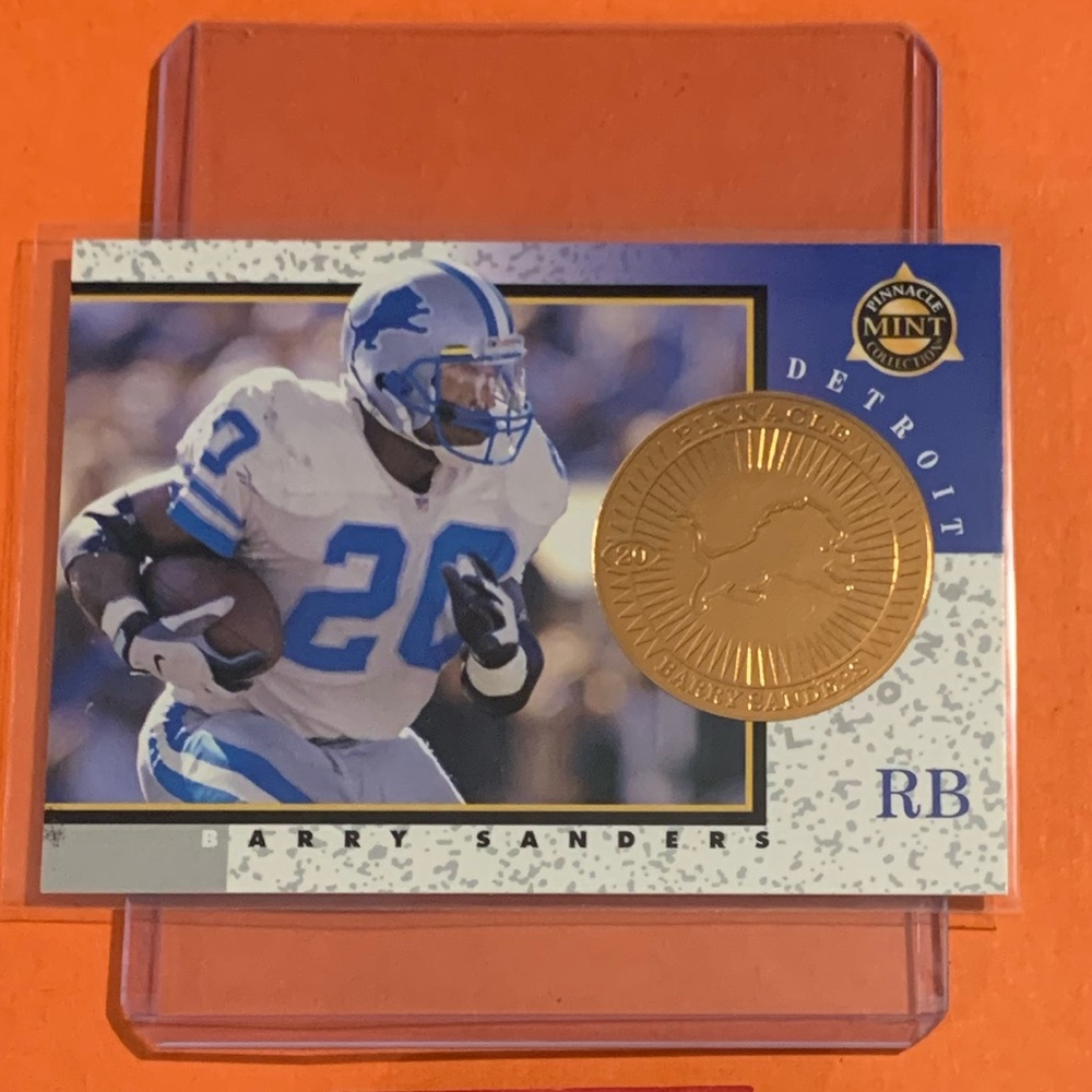 Barry Sanders #8 1997 Pinnacle Mint Collection Football Trading Card